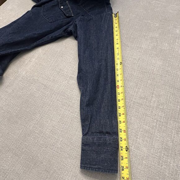 Vtg BB Brand Shirt Mens Pearl Snap Dark Denim Long Sleeve XLarge New Orleans USA - Picture 7 of 9